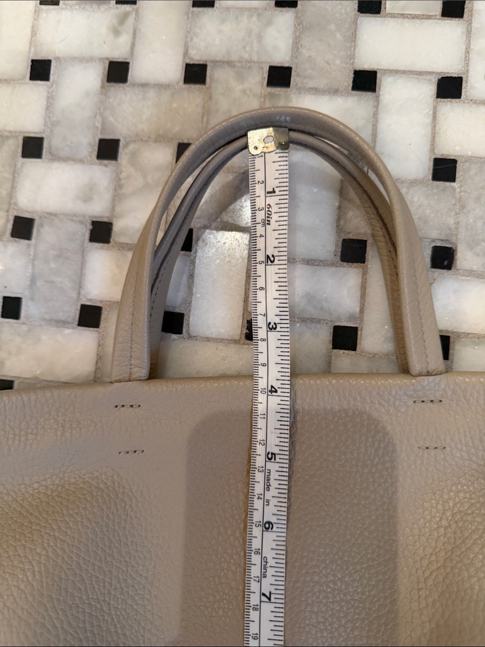 Cuyana Pebbled Leather Shoulder Bag in Taupe - Picture 8 of 8